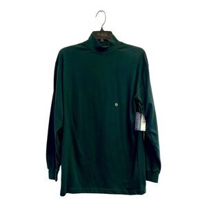 Claybrooke Mock Neck Pullover Mens S Forest Green Casual Sport 100% Cotton NWT